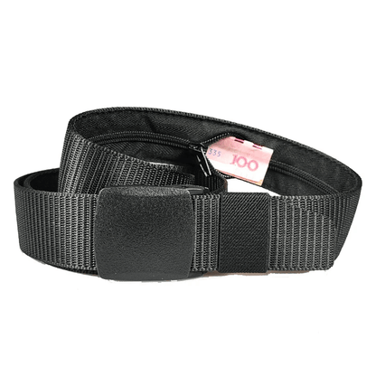 Cinturón antirrobo de nylon con bolsillo oculto (1,20 m x 4 cm)
